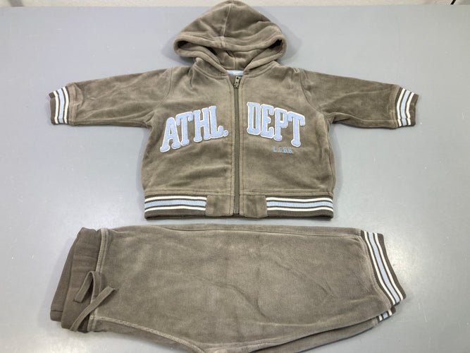 Ensemble jogging zippé capuche taupe, L.A.G.G., moins cher chez Petit Kiwi