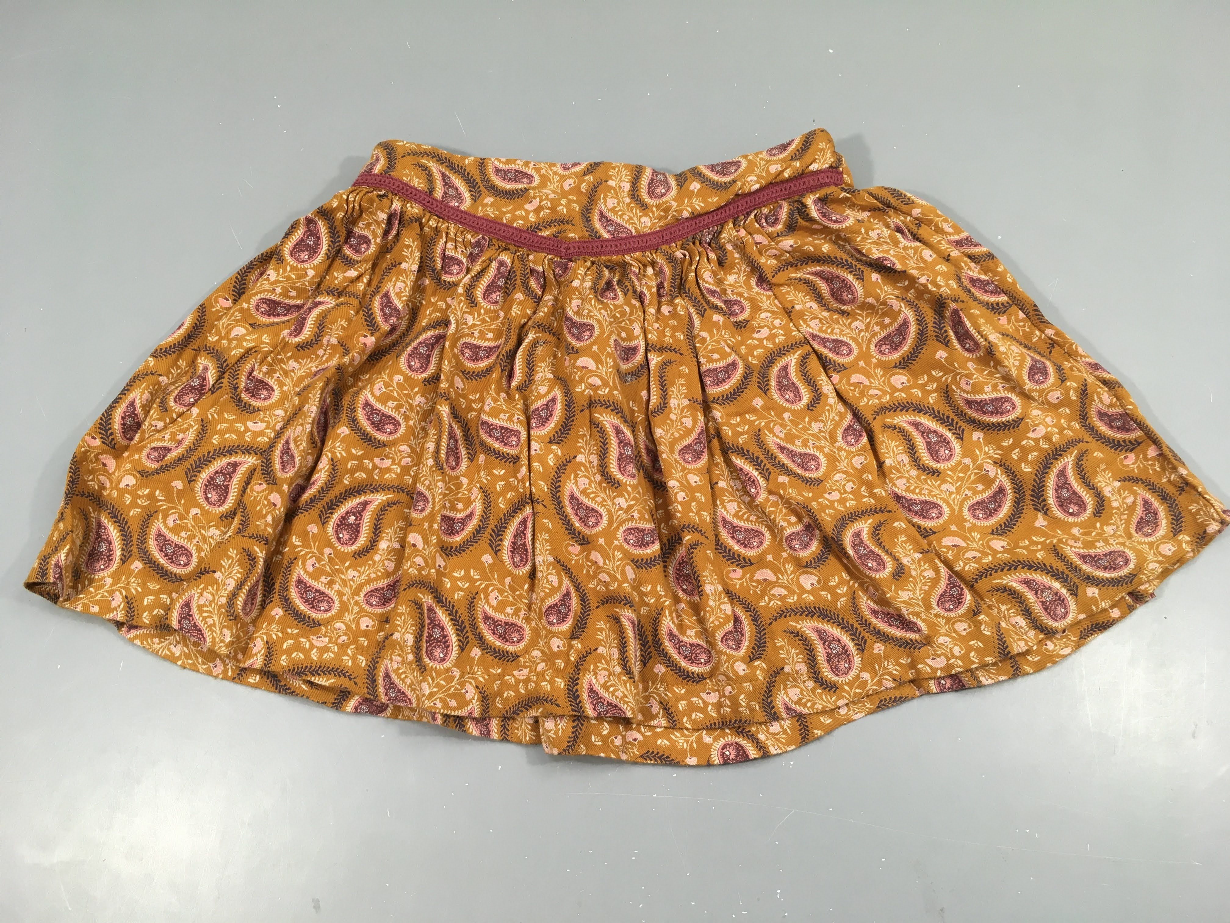 Jupe ocre motifs cachemire