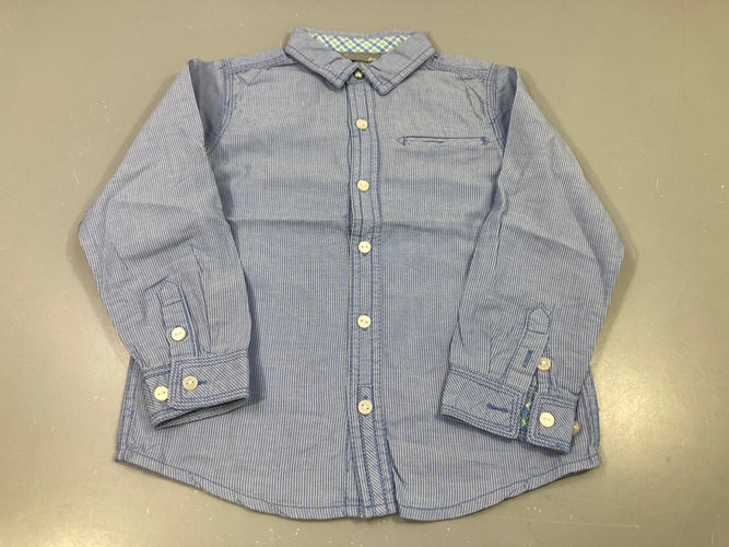 Chemise m.l rayée bleu blanc fine, moins cher chez Petit Kiwi