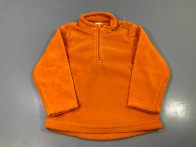 Pull polaire zippé col montant orange, Quechua, moins cher chez Petit Kiwi