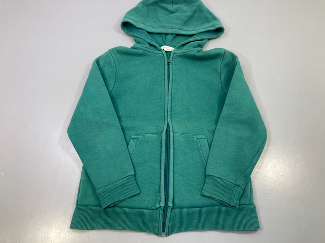 Gilet zippé capuche vert sapin, moins cher chez Petit Kiwi