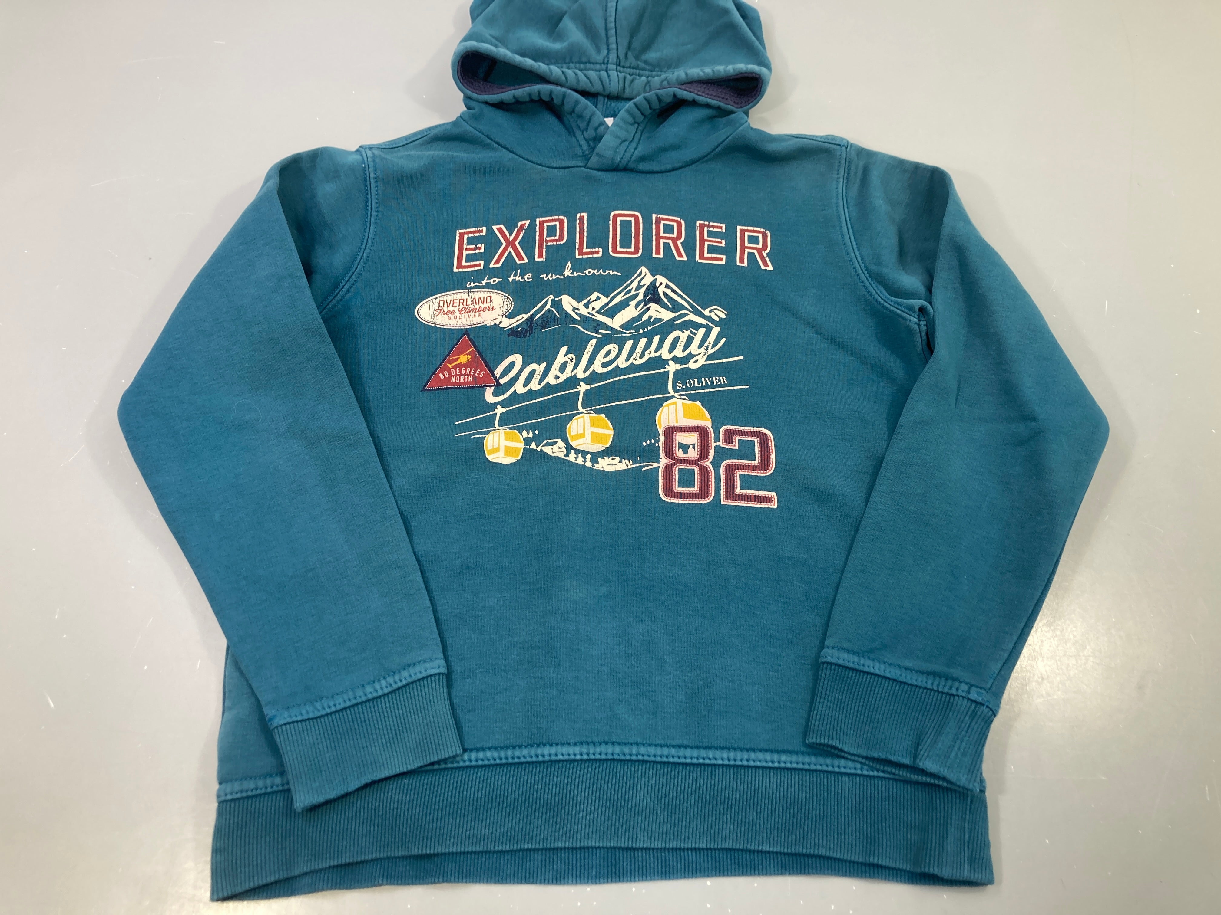 Sweat capuche bleu canard explorer cableway