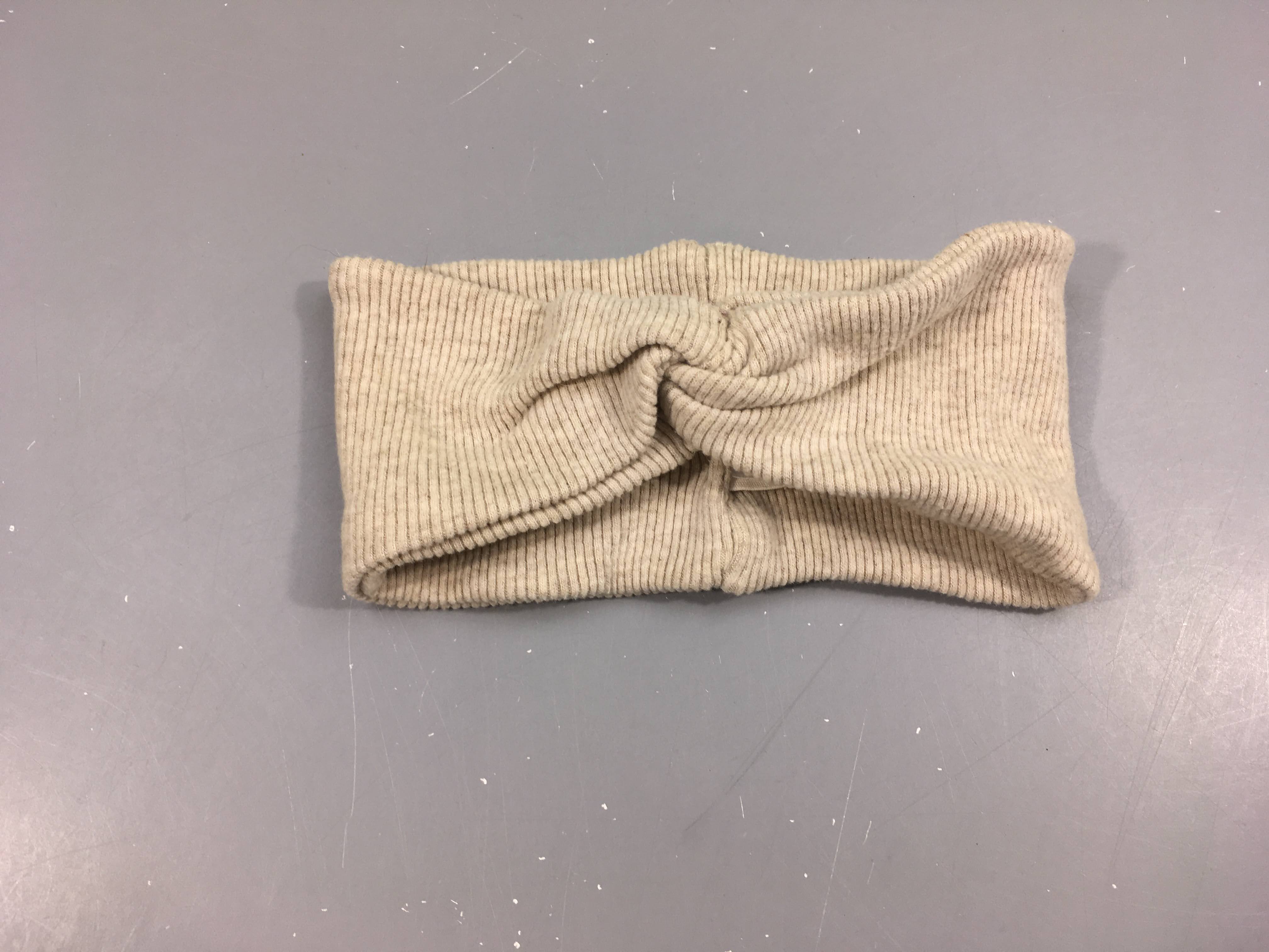 Bandeau jersey côtelé beige