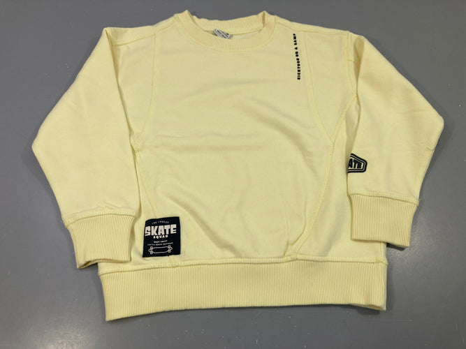 Sweat jaune pâle imprimé Skate Squad, moins cher chez Petit Kiwi