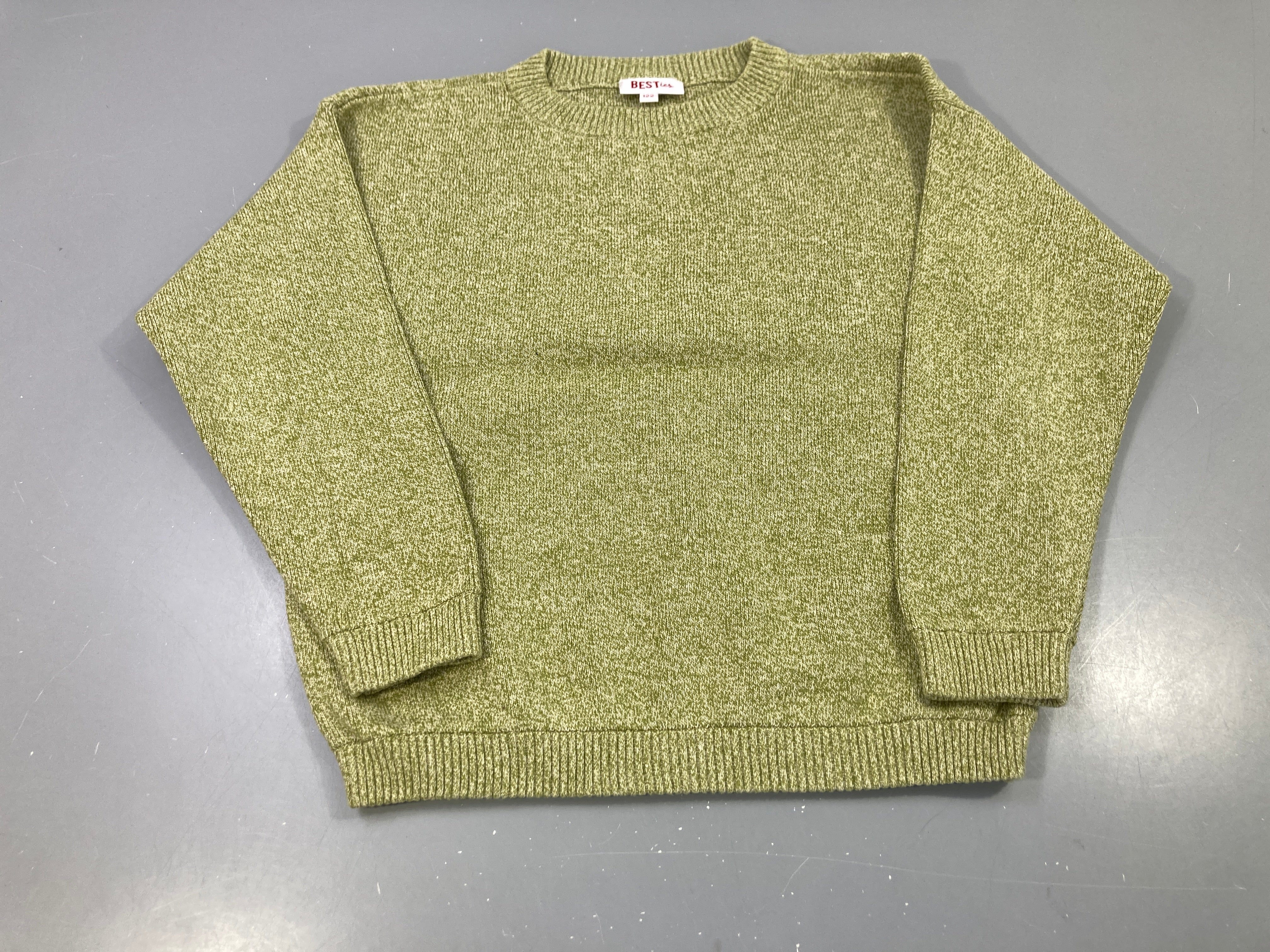 Pull vert chiné