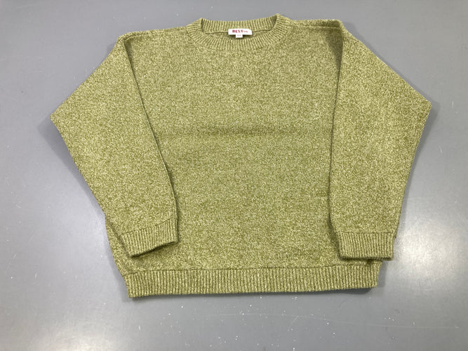 Pull vert chiné, moins cher chez Petit Kiwi