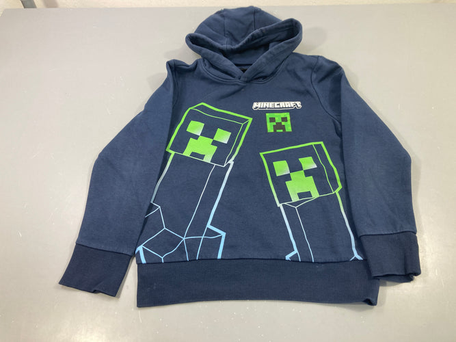 Sweat capuche bleu marine imprimé Minecraft Creeper, moins cher chez Petit Kiwi