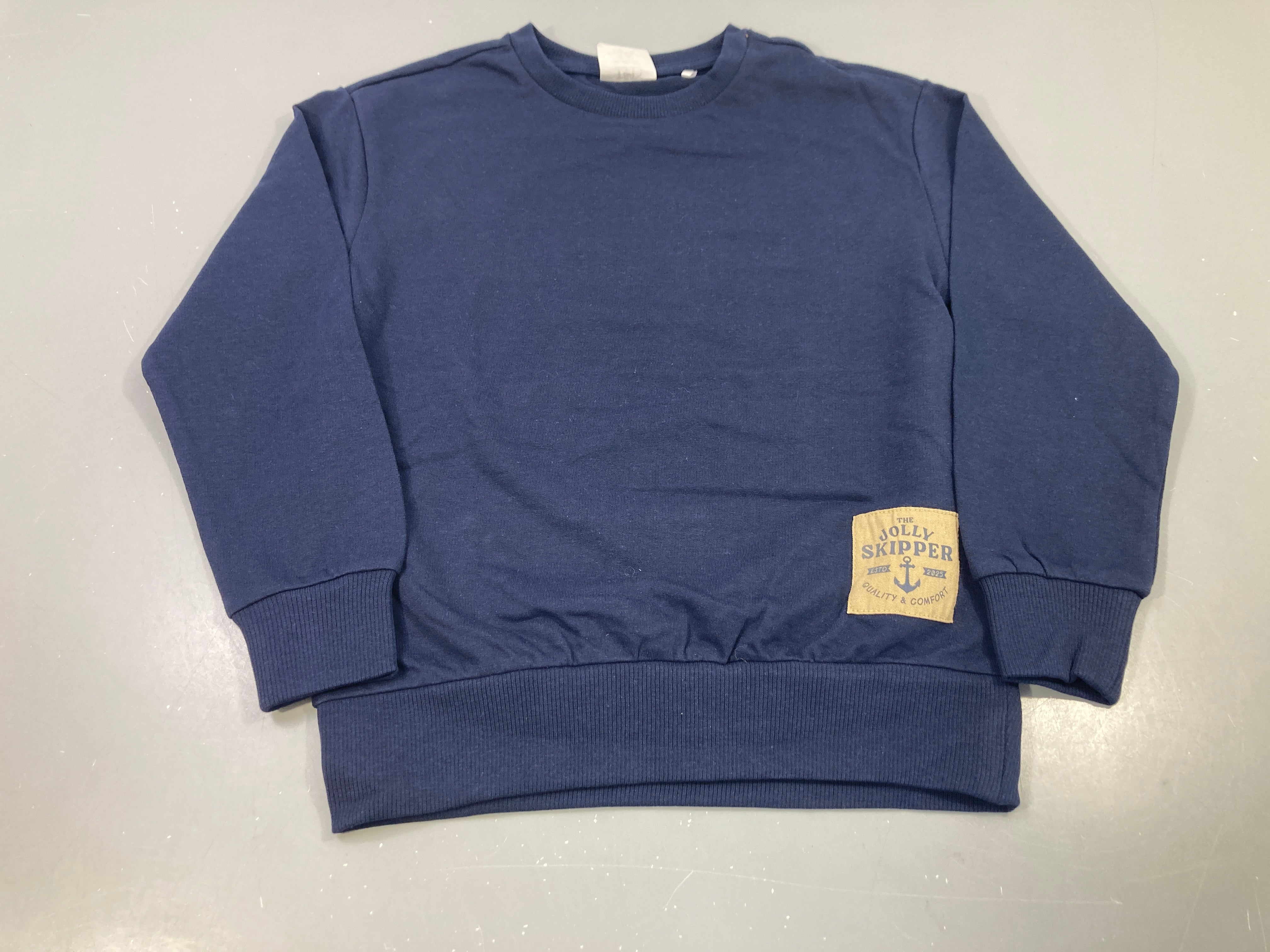 Sweat léger bleu marine uni brodé The Jolly Skipper