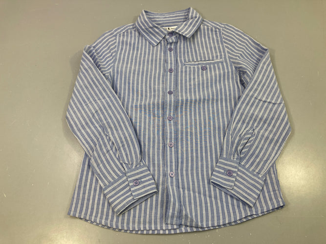 Chemise m.l bleu rayé blanc, moins cher chez Petit Kiwi