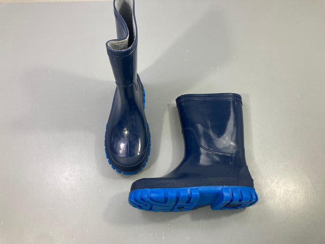 Bottes de pluie bleu marine semelle bleue, moins cher chez Petit Kiwi