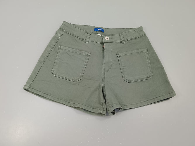 Short denim  kaki, moins cher chez Petit Kiwi