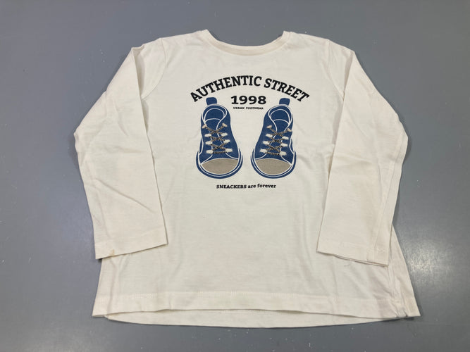 T-shirt m.l écru imprimé sneakers Authentic Street, moins cher chez Petit Kiwi