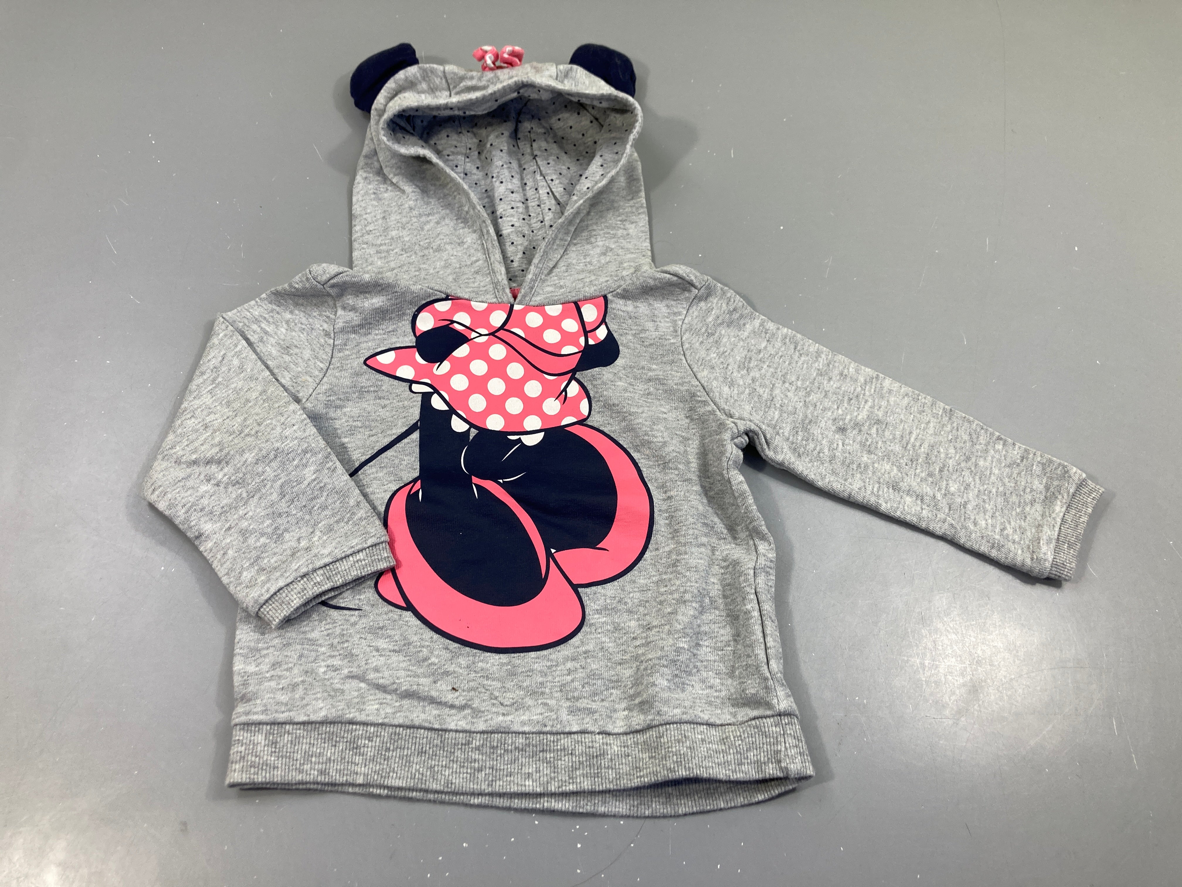 Sweat à capuche gris chiné Minnie