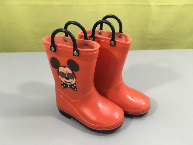 Bottes de pluie rouge Mickey, moins cher chez Petit Kiwi