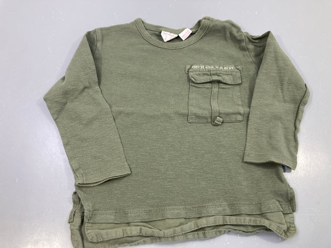 T-shirt m.l kaki, poche Légèrement bouloché, moins cher chez Petit Kiwi