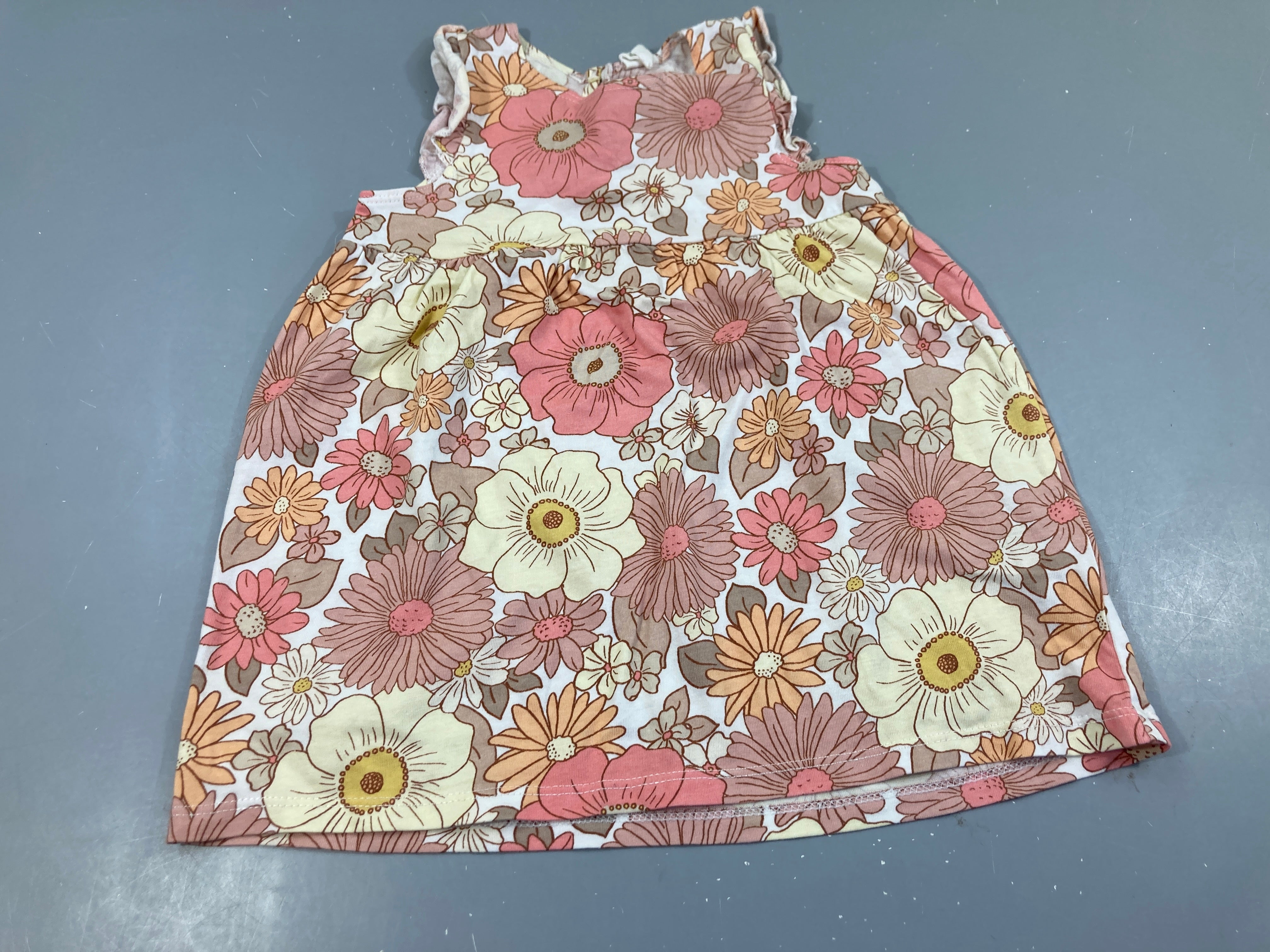 Robe s.m jersey blanc fleurs