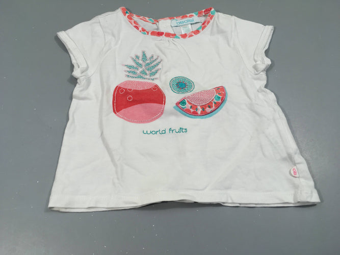 T-shirt m.c blanc  ananas , pastèque "world fruits", moins cher chez Petit Kiwi