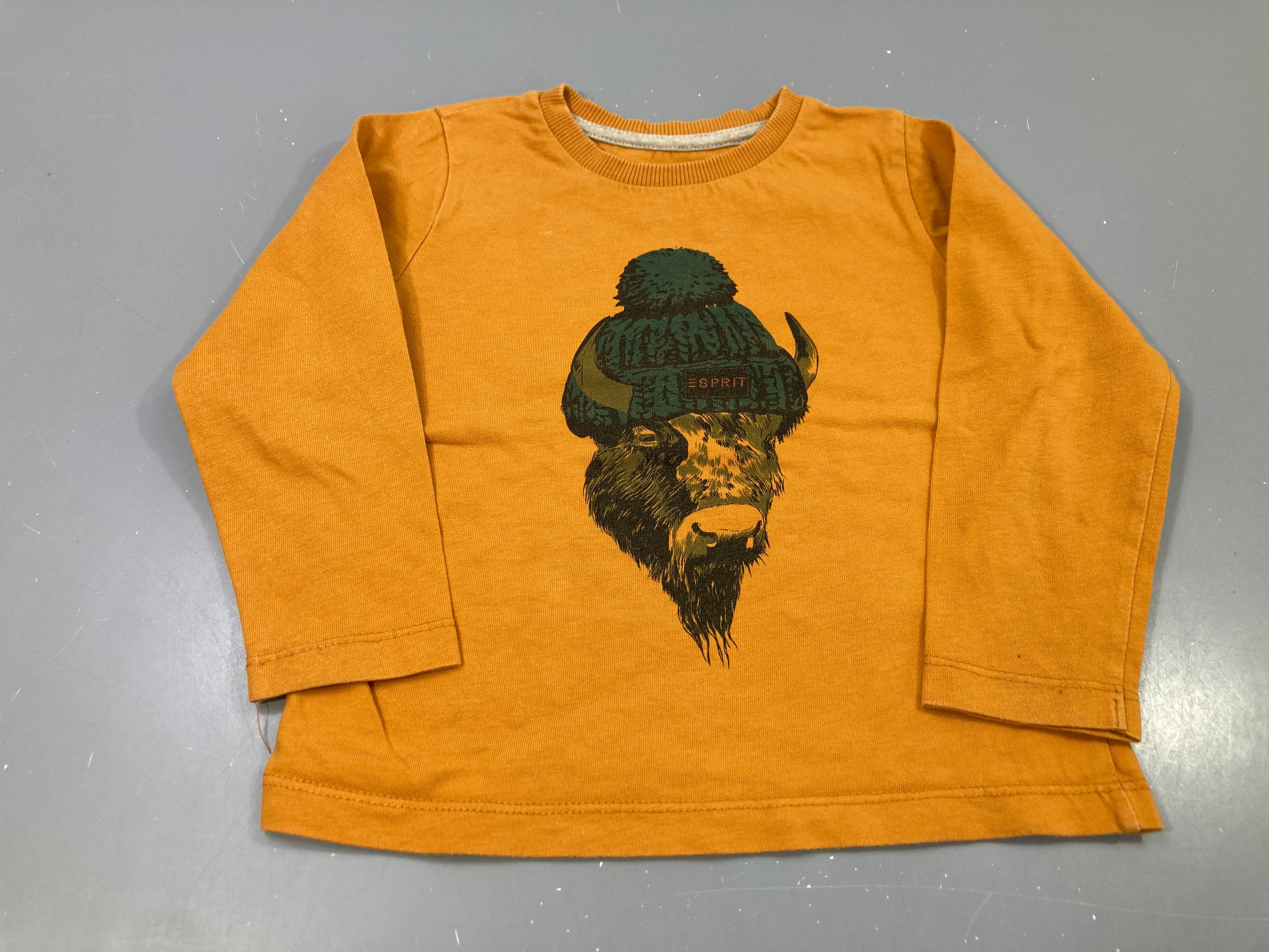 T-shirt m.l moutarde imprimé bison bonnet