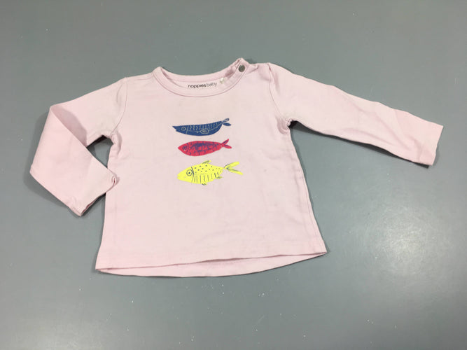 T-shirt m.l rose clair, poissons, moins cher chez Petit Kiwi
