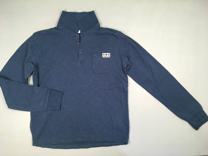 Polo m.l coton piqué bleu foncé cactus, moins cher chez Petit Kiwi