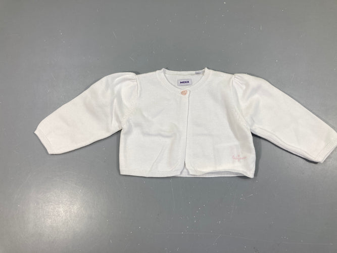 Gilet blanc boutons coeurs, moins cher chez Petit Kiwi
