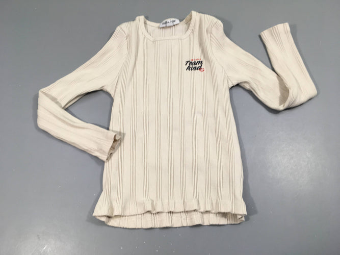 T-shirt m.l  stretch écru texturé "team kind", moins cher chez Petit Kiwi
