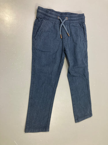 Pantalon bleu marine cordon taille vichy, moins cher chez Petit Kiwi