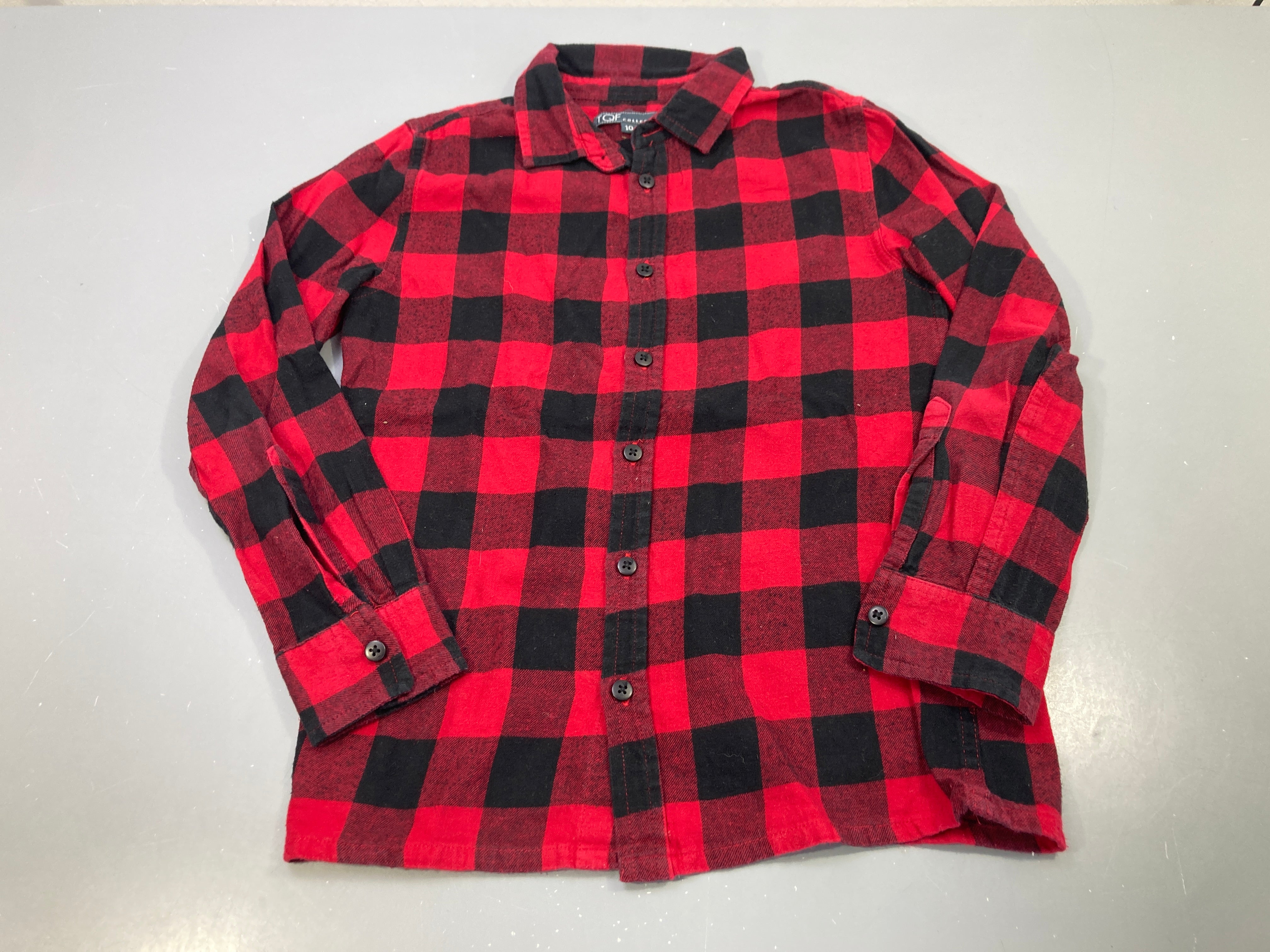 Chemise m.l flanelle rouge et noir carreaux buffalo