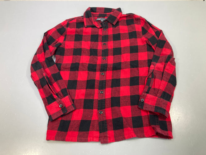 Chemise m.l flanelle rouge et noir carreaux buffalo, moins cher chez Petit Kiwi