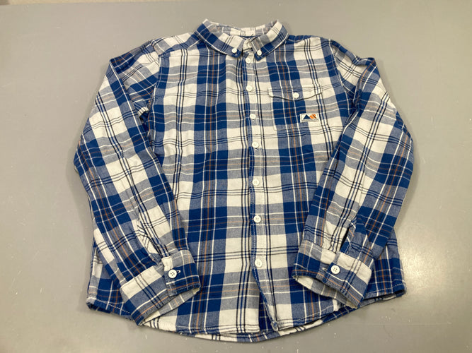 Chemise m.l bleue et blanc carreaux, flanelle, Anywhere Else, moins cher chez Petit Kiwi