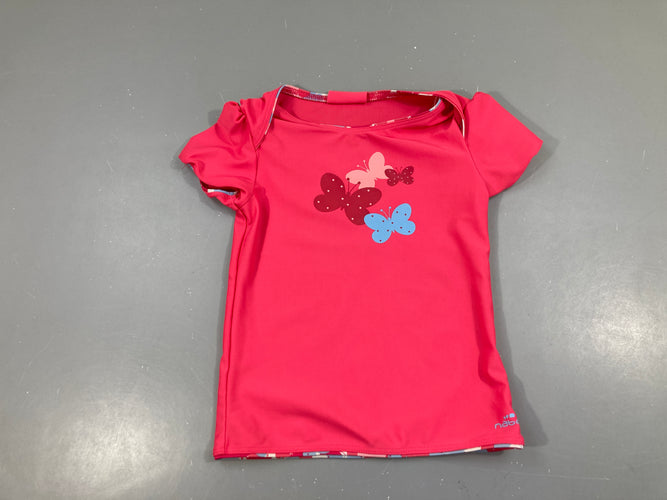 T-shirt m.c Anti-Uv rose Papillons Taille estimée Nabaiji, moins cher chez Petit Kiwi