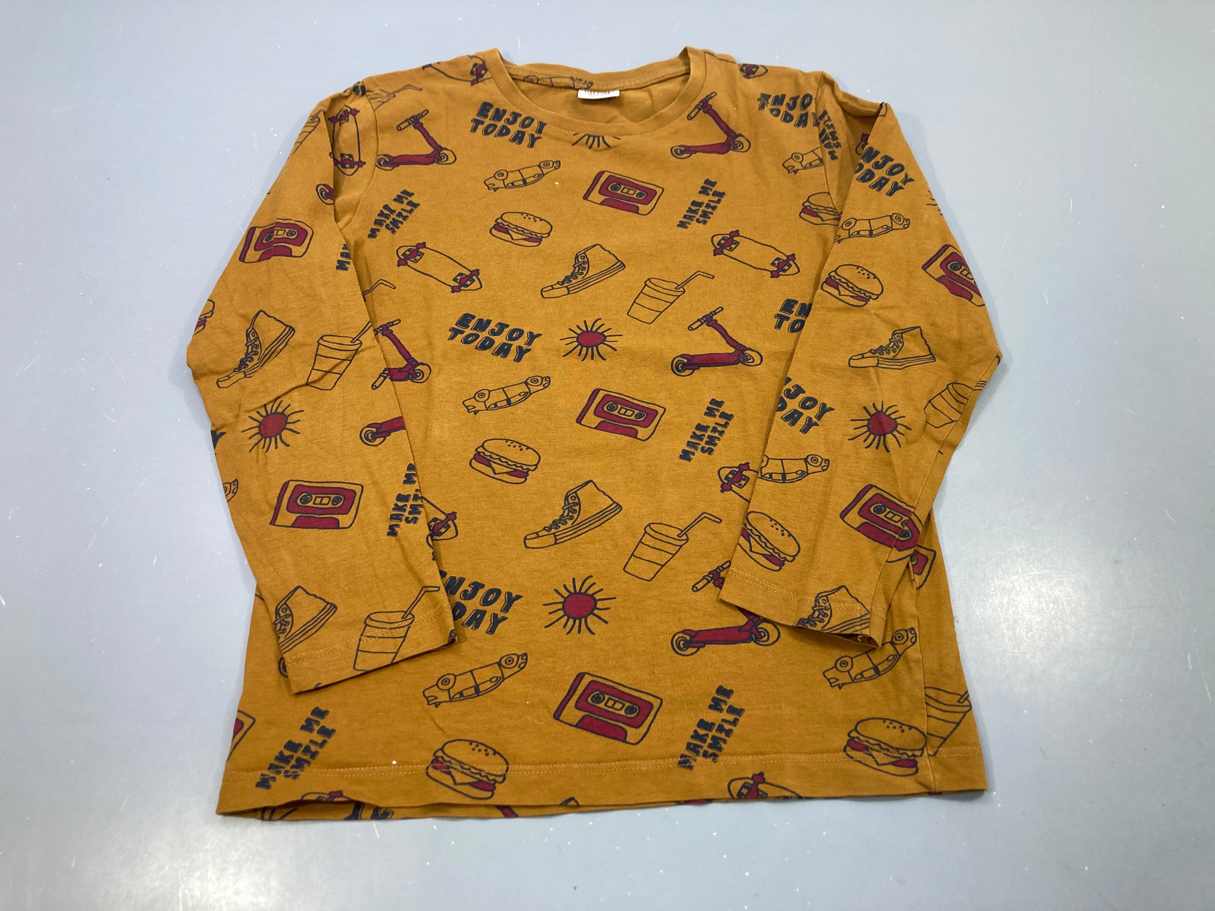 T-shirt m.l moutarde imprimé skate burger