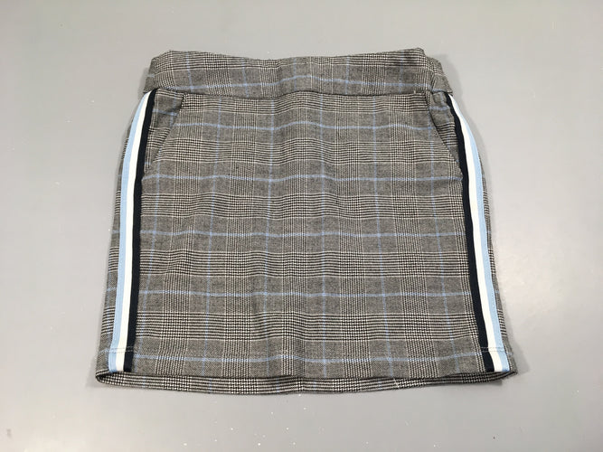 Jupe chino  à carreaux gris, blanc, bleu ., moins cher chez Petit Kiwi