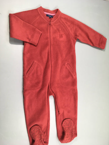 Surpyjama polar rouge, pieds anti-dérapants, moins cher chez Petit Kiwi