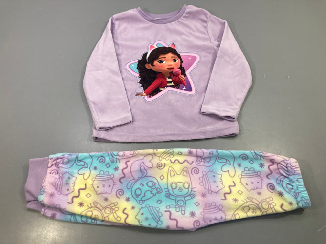 Pyjama 2pcs lilas imprimé fillette étoile, bas multicolore, moins cher chez Petit Kiwi