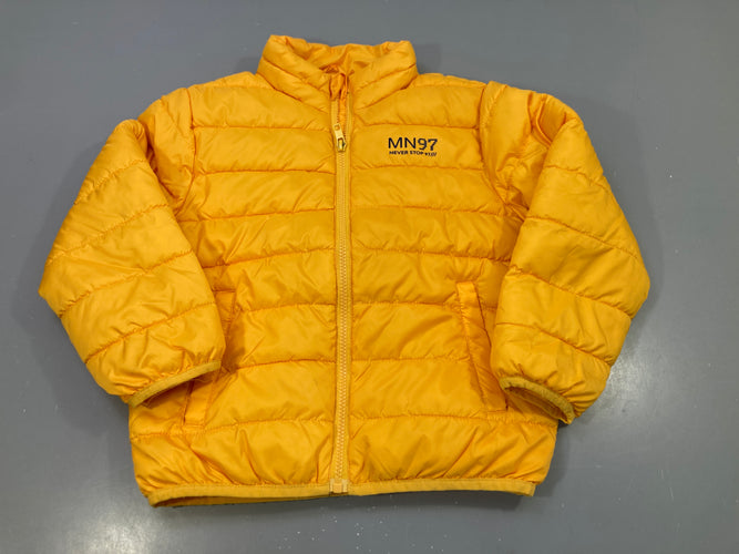 Doudoune zippée jaune moutarde, MN97, moins cher chez Petit Kiwi