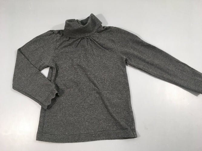 T-shirt m.l col roulé gris rayé argenté, moins cher chez Petit Kiwi
