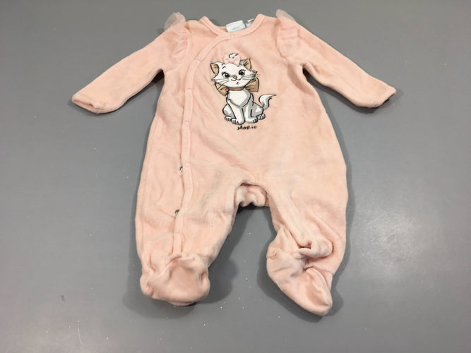 Pyjama velours rose clair, Marie, moins cher chez Petit Kiwi