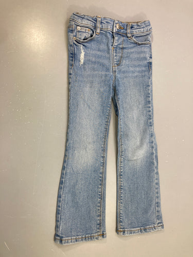 Pantalon jean Flare bleu clair déchiré genou, moins cher chez Petit Kiwi