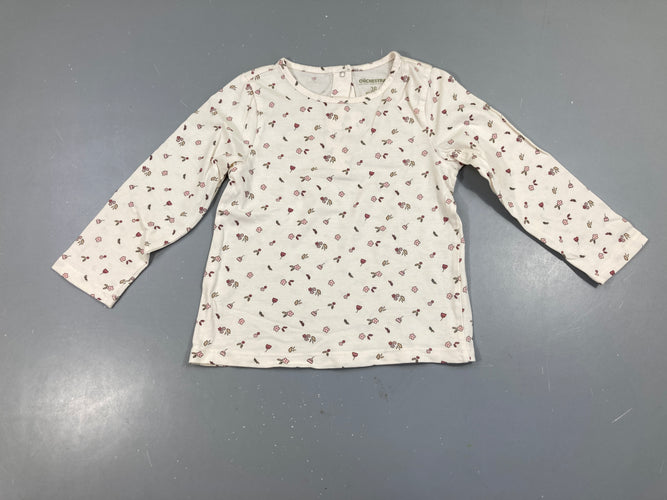 T-shirt m.l blanc flammé fleurs, moins cher chez Petit Kiwi