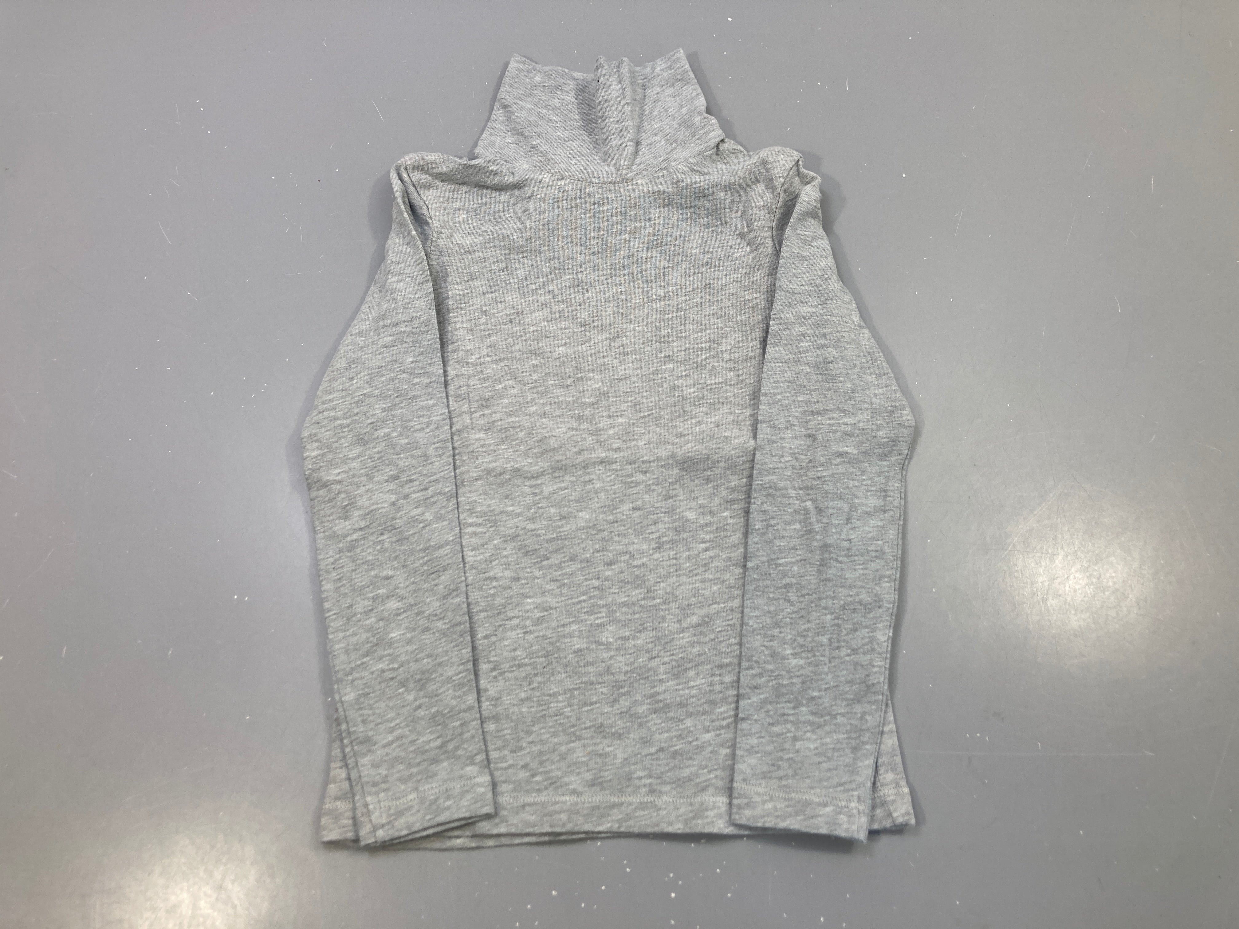 T-shirt m.l col roulé gris chiné uni