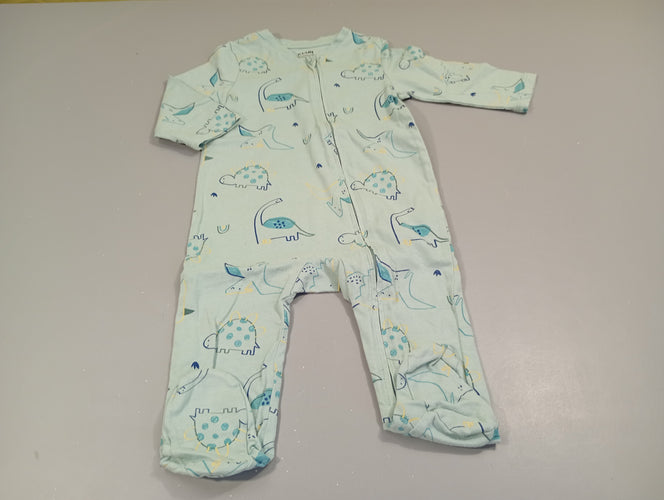 Pyjama jersey bleu, dinosaures, moins cher chez Petit Kiwi