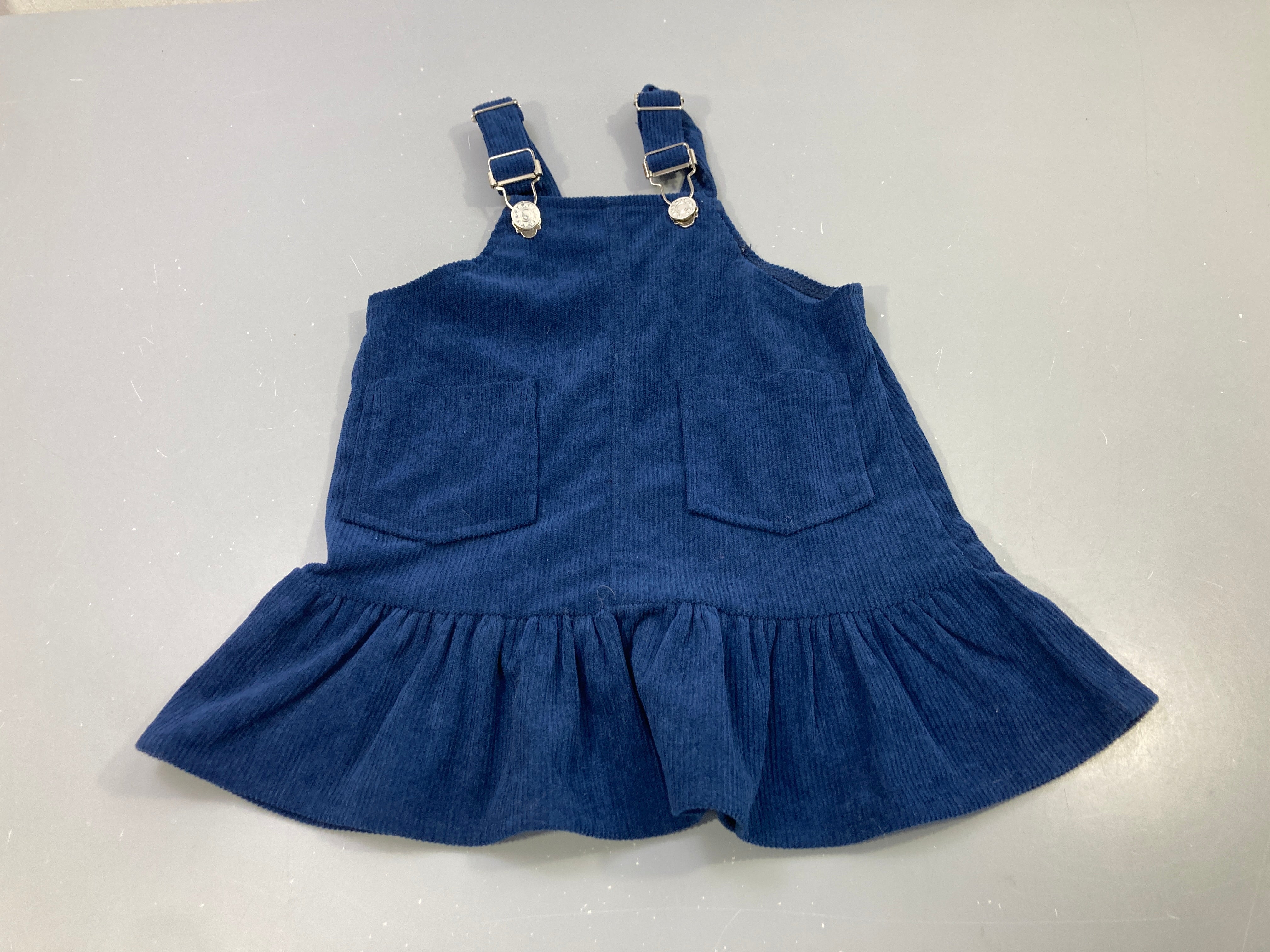 Robe salopette s.m velours côtelé marine