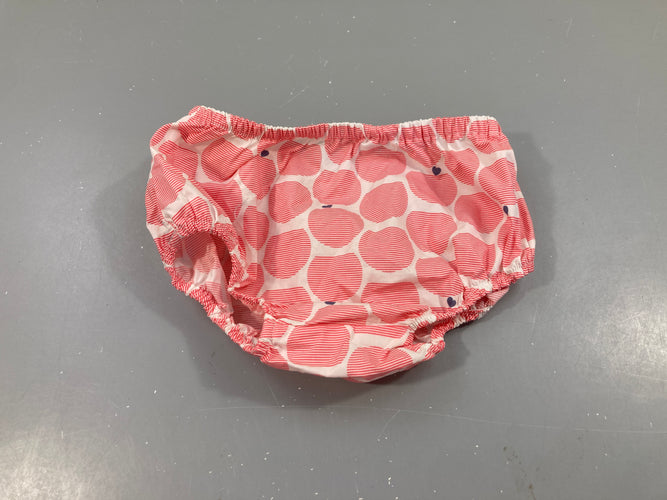 Culotte bloomer coton blanc pois rose, moins cher chez Petit Kiwi