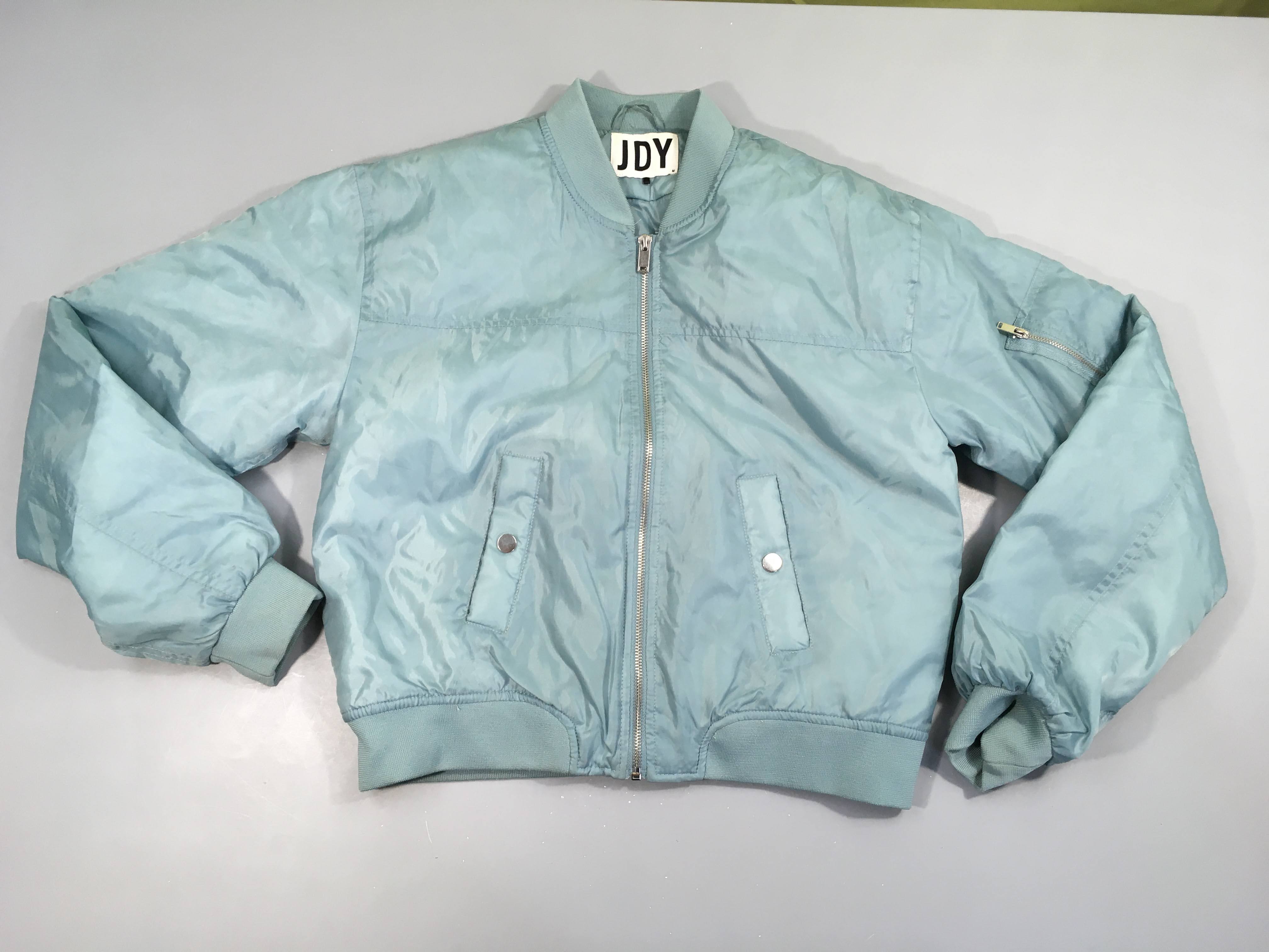 Veste bomber zippée bleu clair JDY
