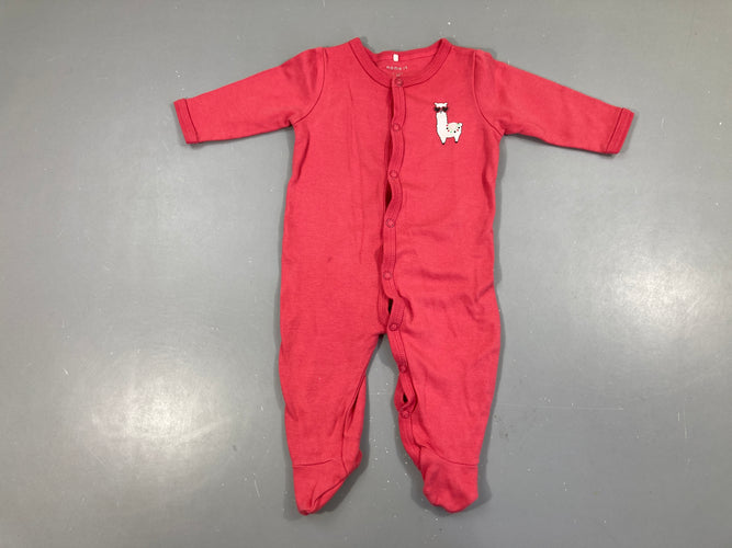 Pyjama jersey rose lama, moins cher chez Petit Kiwi
