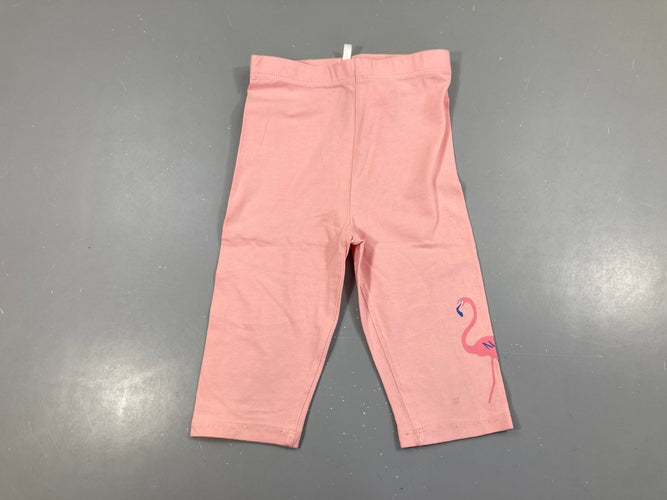 Legging 3/4 rose flamant rose, moins cher chez Petit Kiwi