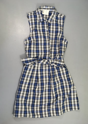 NEUF robe chemise s.m carreaux bleu/blanc/noir noeud devant, 36, Pimkie, moins cher chez Petit Kiwi