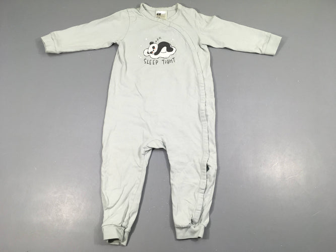 Pyjama jersey gris clair panda, moins cher chez Petit Kiwi