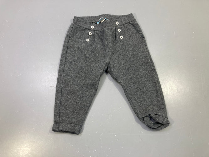Pantalon gris chiné boutons, moins cher chez Petit Kiwi